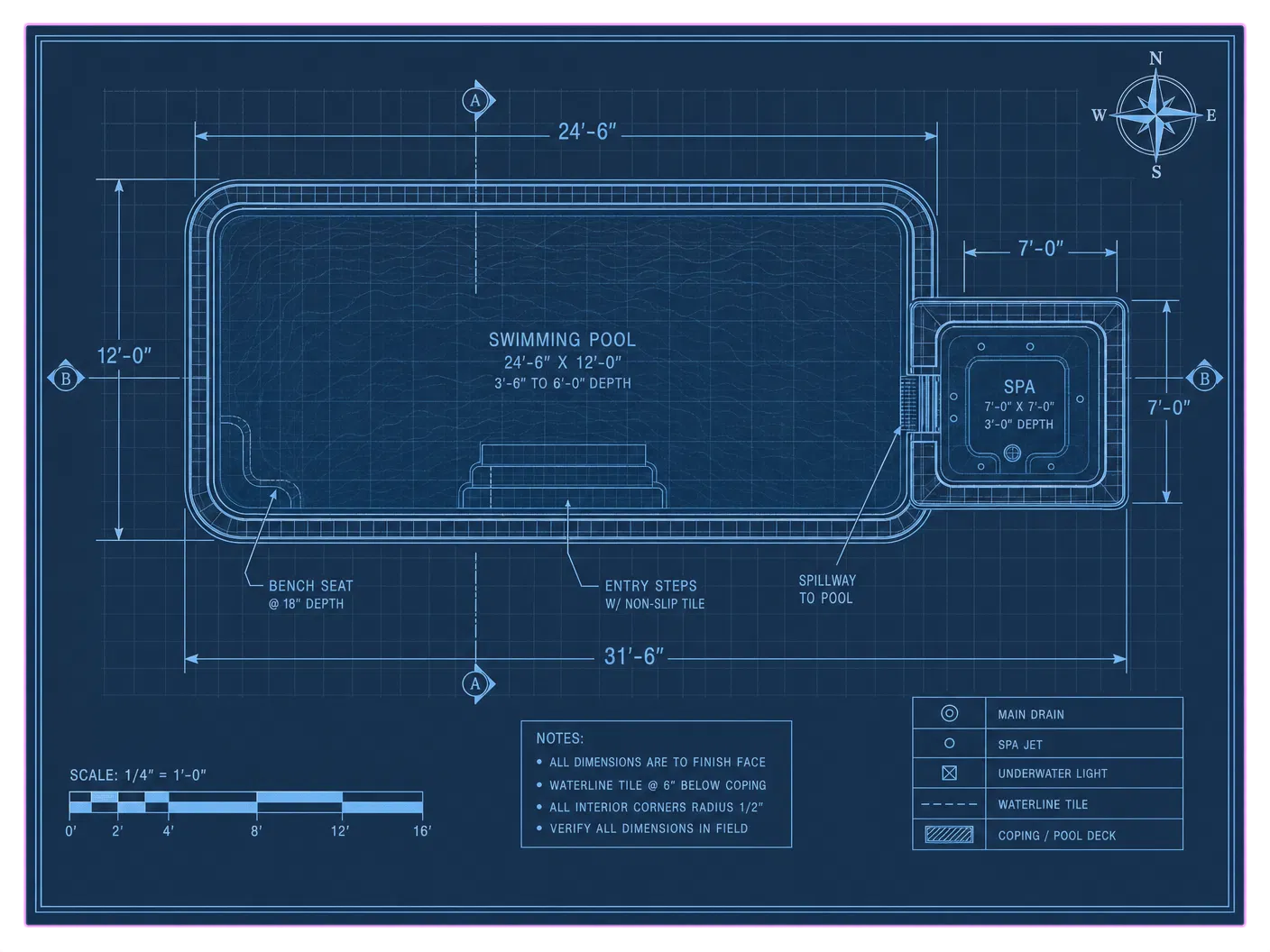 Pool blueprint drawing